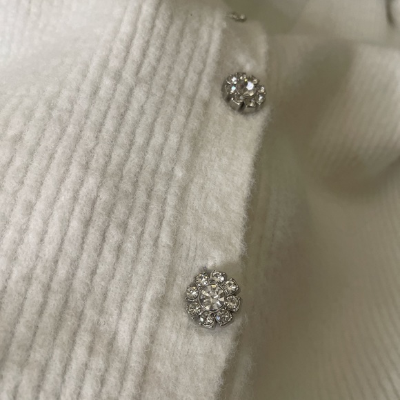 Zara fuzzy white cardigan with jewel buttons. Size small and work only once. - Picture 5 of 5